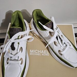 New Michael Kors White and Green Men's Sneakers Size 9